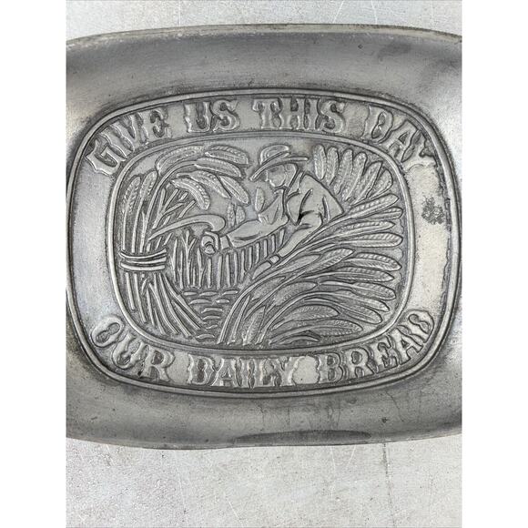 Vintage 1972 SMC Sexton & Wilton Pewter Tray Give Us This Day Our Daily Bread - Picture 2 of 8